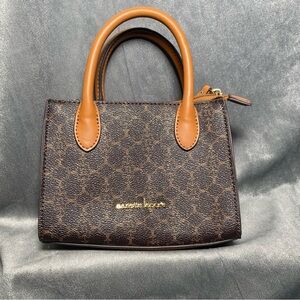 Nanette Lepore Brown & Tan Monogram Mini Handbag